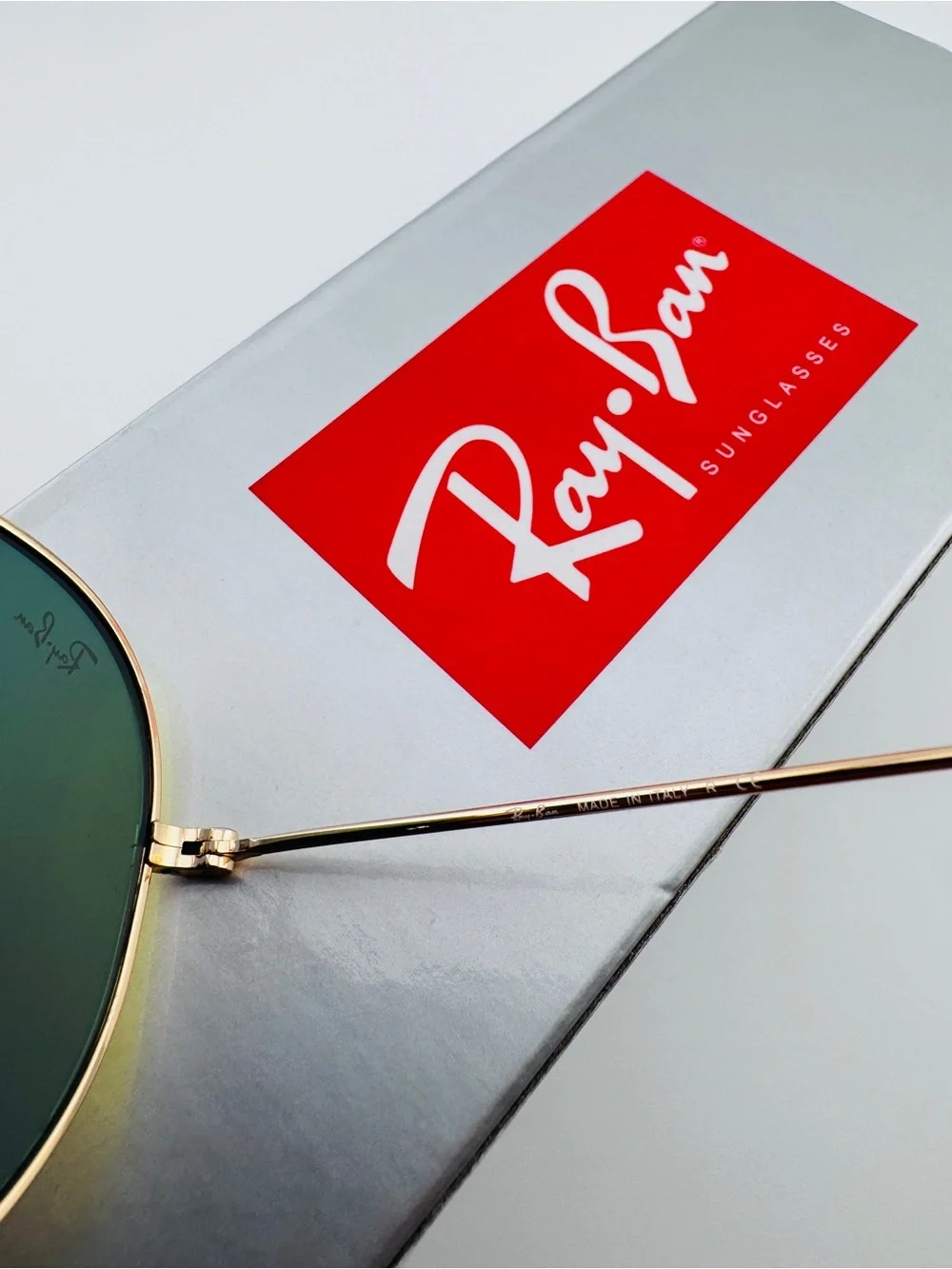 Ray-Ban Aviator Sunglasses Gold Metal Frame Pink/Orange Mirrored  Glass Lenses